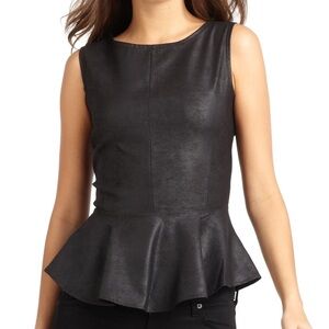 Red Saks Fifth Avenue Black Peplum Top